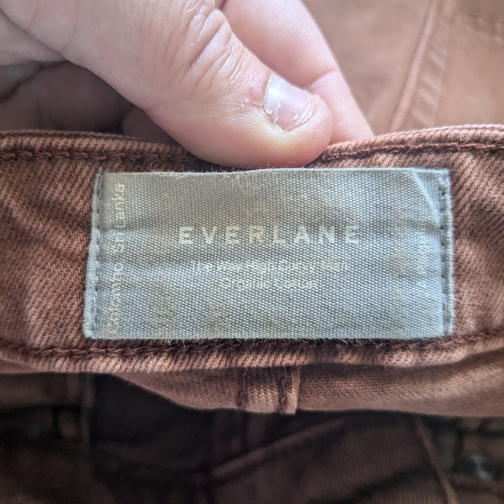 EVERLANE Way-High Curvy Jean - Brown Size 24 Reg Brown High Rise - Picture 9 of 14